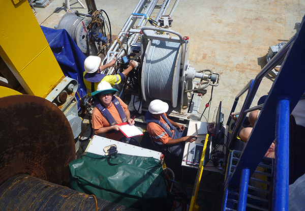 Scott Nichol on the Southern Surveyor. Photo credit: Michelle Linklater